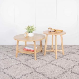 Set 2 Bàn Sofa – Bàn Trà Tròn Gỗ OSLO 901